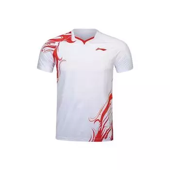 Футболка прямого покроя с логотипом серии Li Ning Badminton, быстросохнущая, унисекс, стандартная, белая AAYU231-2 S