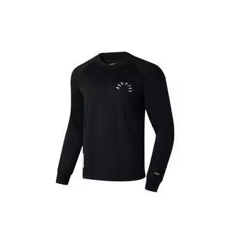 Футболка-пуловер Li Ning Badfive с круглым вырезом, однотонная, унисекс, черный ATLT021-2 L