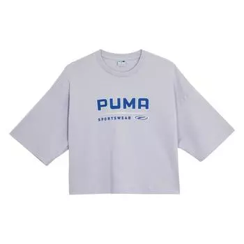 Футболка Puma Classics Dance Letter Print Loose Round Neck Short Sleeve T Shirt Women Tops Light-Fiolet 627175-68 S