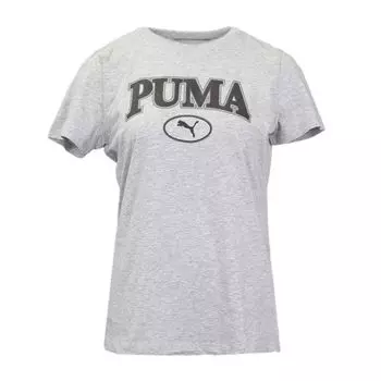 Футболка PUMA женская Heather Grey Cotton Squad XS серый