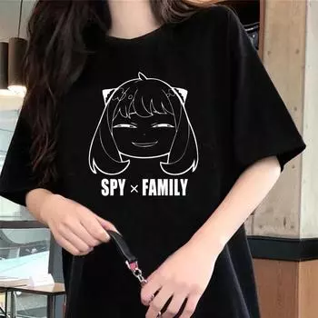 Футболка японского аниме Spy X Family, мужская футболка с кавайным рисунком Аня, футболка унисекс, футболка с мангой, забавная уличная одежда, одежда в стиле Харадзюку S