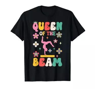 Футболка Queen Of The Beam Groovy Gymnast Gymnastics Acrobatics чёрный