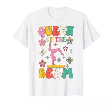 Футболка Queen Of The Beam Groovy Gymnast Gymnastics Acrobatics белый