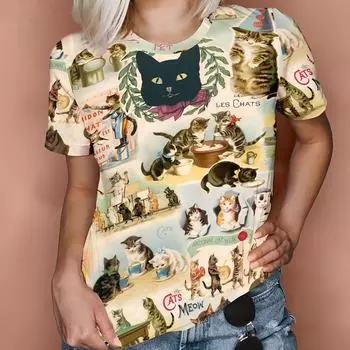 Футболка размера XL-7XL с принтом в виде животных, женская футболка с коротким рукавом, футболки больших размеров для мужчин 7XL