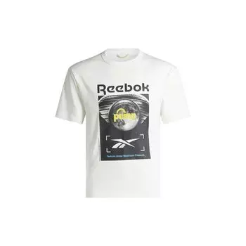 Футболка Reebok X NASA Коллаборация Круглый вырез Принт букв Короткий рукав Унисекс Топы Белый 100207597 L