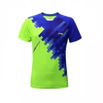 Футболка-реглан с принтом логотипа Li Ning, влагоотводящая, с коротким рукавом, женские футболки, флуоресцентно-зеленый цвет AAYR196-2 M