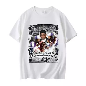 Футболка Remembering Frankie Music Beverly для мужчин и женщин с графическим принтом, летняя хлопковая футболка с круглым вырезом XS белый