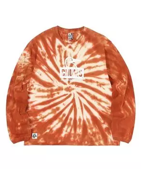 Футболка Retro Booby Face Brushed Brown [Chums] с длинными рукавами, мужская, с принтом тай-дай