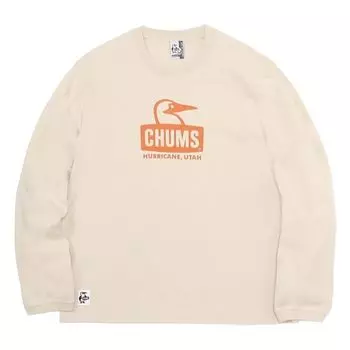 Футболка Retro Booby Face Brushed Greige x Orange [Chums] с длинными рукавами для мужчин