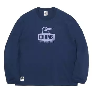 Футболка Retro Booby Face Brushed Navy x Sax [Chums] L/S мужская