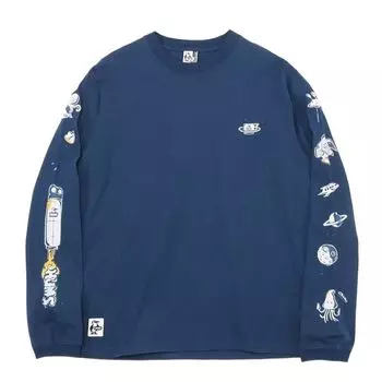 Футболка Retro Space Adventure Brushed Navy [Chums] L/S мужская тёмно-синий