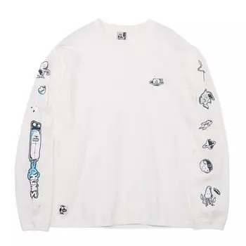 Футболка Retro Space Adventure Brushed White [Chums] L/S мужская белый