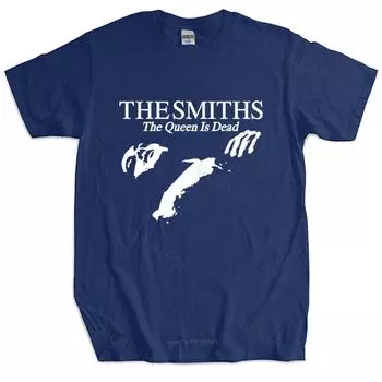 Футболка RogueWave Летние топы The Smiths The Queen Is Dead - Футболка, Инди 1980-х, Моррисси Большой размер Homme Черная футболка XS темно-синий