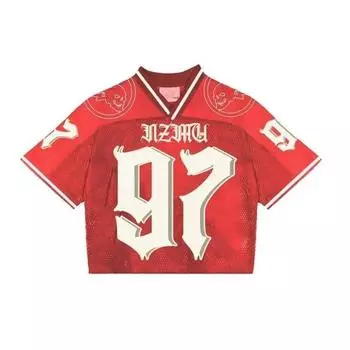 Футболка RogueWave Y2K Американская Модная Дышащая Сплайсинг Свободная Футбольная Джерси Уличная Одежда Повседневная Дышащая Унисекс Топ с Коротким Рукавом M