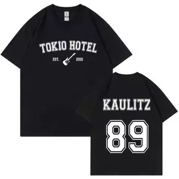 Футболка рок-группы Tokio Hotel Kaulitz 2024 года унисекс, мода, чистый хлопок, комфорт, короткий рукав, футболка, хип-хоп, панк, уличная одежда, топы L