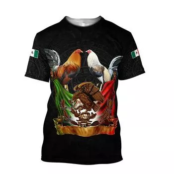 Футболка Rooster Fight для мужчин, футболки Harajuku, модная 3D забавная футболка с принтом петуха на ферме, женская одежда с коротким рукавом S