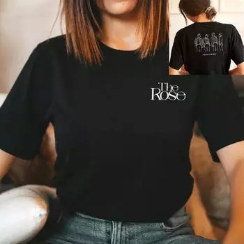 Футболка Rose Back To Me Kpop Футболки Футболка Rose Kpop Футболки K-Rock Повседневные топы Унисекс Топ Y2k S розовый