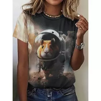 Футболка Rose для женщин Harajuku повседневные женские футболки с коротким рукавом с круглым вырезом свободные женские футболки S