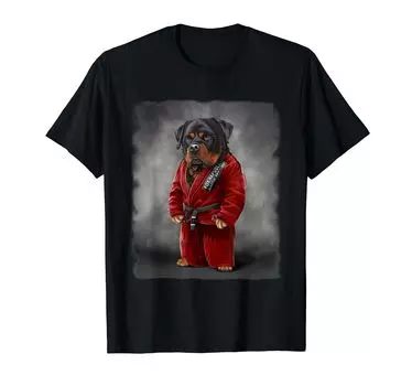 Футболка Rottweiler Dog Judo Karate Master Red Judo Gi чёрный