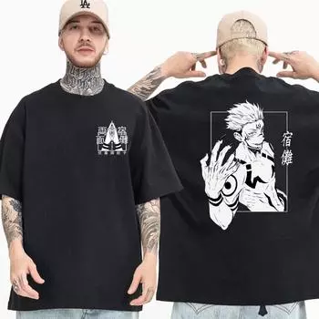 Футболка Ryomen Sukuna Field Expand Футболка Street Cool Ryomen Sukuna Printed Футболка Летняя футболка в стиле панк Harajuku XS белый