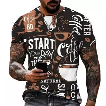 Футболка с 3D буквенным принтом, мужская летняя футболка для влюбленных, свободные топы с круглым вырезом и короткими рукавами, дышащие рубашки для пар S