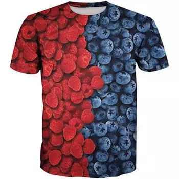 Футболка с 3D фруктами, мужские футболки с 3D принтом, модные футболки с круглым вырезом, одежда, мужские повседневные футболки с короткими рукавами, летний топ S