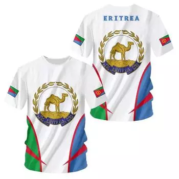 Футболка с 3D национальным гербом Эритреи и принтом флага, детская одежда, модная уличная одежда, повседневные футболки с короткими рукавами и круглым вырезом, топы Homme 100