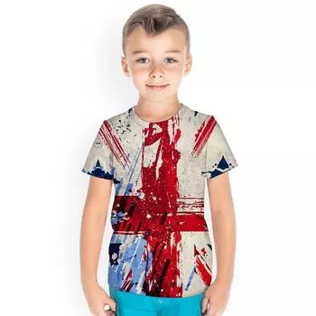 Футболка с 3D принтом для мальчиков, детские повседневные свободные футболки с короткими рукавами, летние детские футболки 100