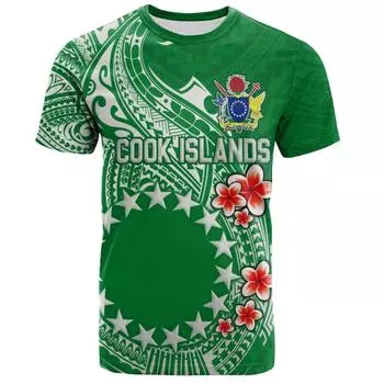 Футболка с 3D-принтом флага и карты Республики Островов Кука, герб Кука, графические футболки для мужчин, винтажные короткие рукава 6XL