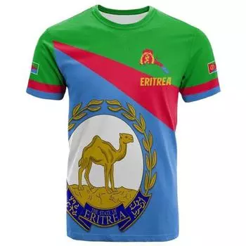 Футболка с 3D принтом флага Эритреи, эмблема Эритреи, графические футболки для мужчин, детская модная уличная одежда, футболка с короткими рукавами XXL