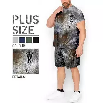 Футболка с 3D принтом, костюмы, мужская одежда, большие размеры, винтажный стиль, графика, круглый вырез, Ropa, модельер, с коротким рукавом, 2 шт. XL