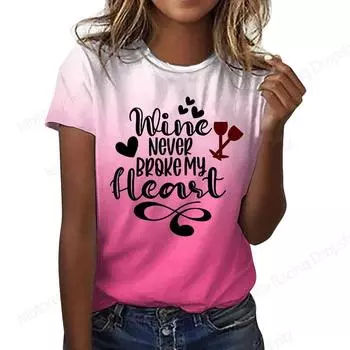 Футболка с 3D-принтом Love Heart для мужчин и женщин, модная футболка с надписью «большой размер», с круглым вырезом и коротким рукавом, футболки, подарок на День святого Валентина, футболка, новинка L