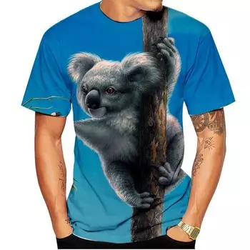 Футболка с 3D принтом, модная, милая, с животными, индивидуальная, для мужчин и женщин, Harajuku, повседневная футболка с короткими рукавами