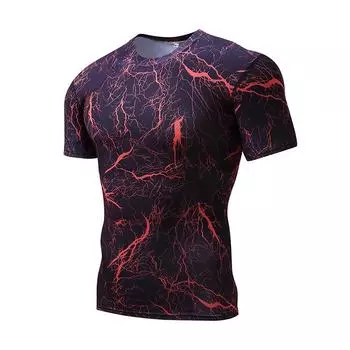 Футболка с 3D принтом молнии, мужская летняя футболка, синяя, красная одежда, повседневные свободные топы с круглым вырезом и короткими рукавами, дышащая спортивная одежда, рубашки S синий