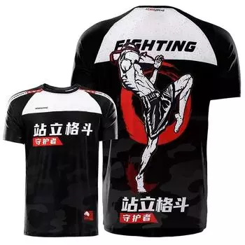 Футболка с 3D принтом Муай Тай, футболки с рисунком BJJ MMA для мужчин, детская мода, крутая футболка в стиле хип-хоп для спортзала с короткими рукавами, спортивная одежда M