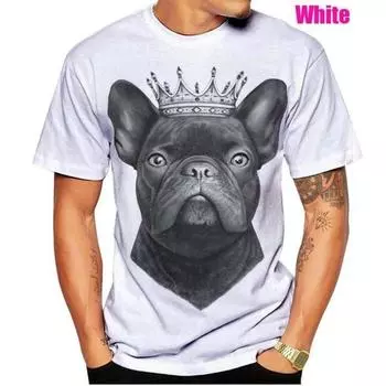 Футболка с 3D принтом, мужская футболка с французским бульдогом, летняя повседневная рубашка с короткими рукавами для собак, топ 6XL