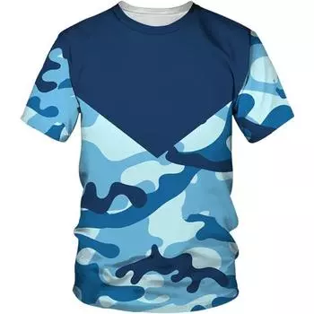 Футболка с 3D принтом, мужская летняя футболка, синяя, красная одежда, повседневные свободные топы с круглым вырезом и короткими рукавами, дышащая спортивная одежда, рубашки S