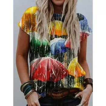 Футболка с 3D-принтом, облегающий свитер с короткими рукавами, женская футболка с V-образным вырезом, женская, Bohemia S