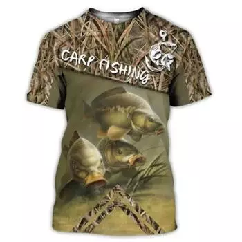 Футболка с 3D принтом рыбы для мужчин, летняя мужская забавная футболка с изображением карпа, женщин и детей, мужские футболки большого размера с короткими рукавами, футболки 100-6XL S
