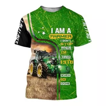 Футболка с 3d принтом «Тягачи-тягачи», детская футболка с автомобильным трактором для мальчиков, мужская и женская модная повседневная футболка в стиле Харадзюку, уличная одежда, негабаритные топы — футболки S