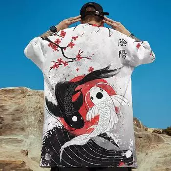 Футболка с 3d принтом укиё для мужчин, летняя модная тенденция, мужская футболка с коротким рукавом, повседневные повседневные топы, уличные футболки большого размера в стиле хип-хоп 4XL