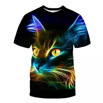 Футболка с 3D животными, мужские футболки с 3D принтом, футболки с круглым вырезом, одежда, мужские повседневные футболки с короткими рукавами, летний топ S