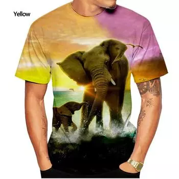 Футболка с 3D животными, мужские футболки с 3D принтом, футболки с круглым вырезом, мужские повседневные черные футболки с короткими рукавами в стиле хип-хоп, летний топ S