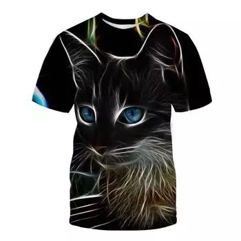Футболка с 3D животными, мужские футболки с 3D принтом, футболки с круглым вырезом, одежда, мужские повседневные футболки с короткими рукавами, летний топ S