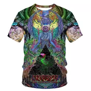 Футболка с абстрактным графическим 3D-принтом, летняя мода, короткий рукав, уличный стиль, футболки, повседневные, большие размеры, мужские футболки, топы S красный