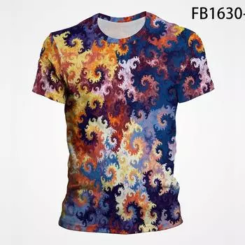 Футболка с абстрактным рисунком для мужчин, одежда Harajuku, модная женская одежда, уличная одежда, летние повседневные детские топы с 3D принтом, футболка XS белый