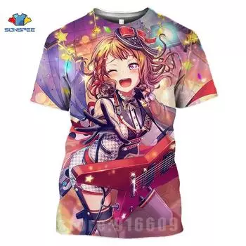 Футболка с аниме 3D-принтом Сексуальная девушка Love Live Графические футболки Мужские и женские футболки Idol Girl Футболка Harajuku Rock Футболка TV Show Смешные футболки S