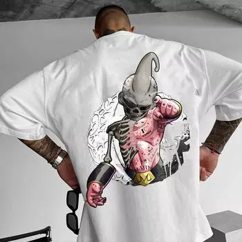 Футболка с аниме и мангой, мужская спортивная футболка с принтом «GYM», хлопковая футболка для женщин, японская хип-хоп-мужская одежда Y2K Streetwear, топы с коротким рукавом, футболка 4XL