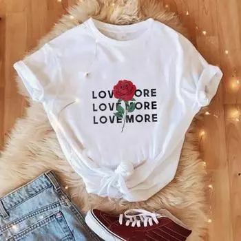 Футболка с азиатским размером и принтом, летний топ с цветочным принтом и буквами, милая футболка с рисунком, повседневная женская женская футболка с героями мультфильмов, женская мода, футболка с коротким рукавом S