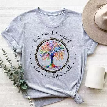 Футболка с буквенным деревом, модная футболка 90-х годов, милый стиль, трендовая одежда, повседневная женская футболка с коротким рукавом и принтом, женская женская футболка с графикой S